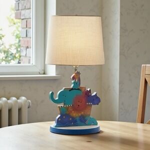 Kids Line Noah's Ark Table Lamp Nursery Wood 15" USA *Base Only